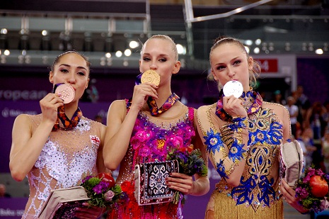 Azerbaijani female gymnast wins silver medal at Baku 2015 